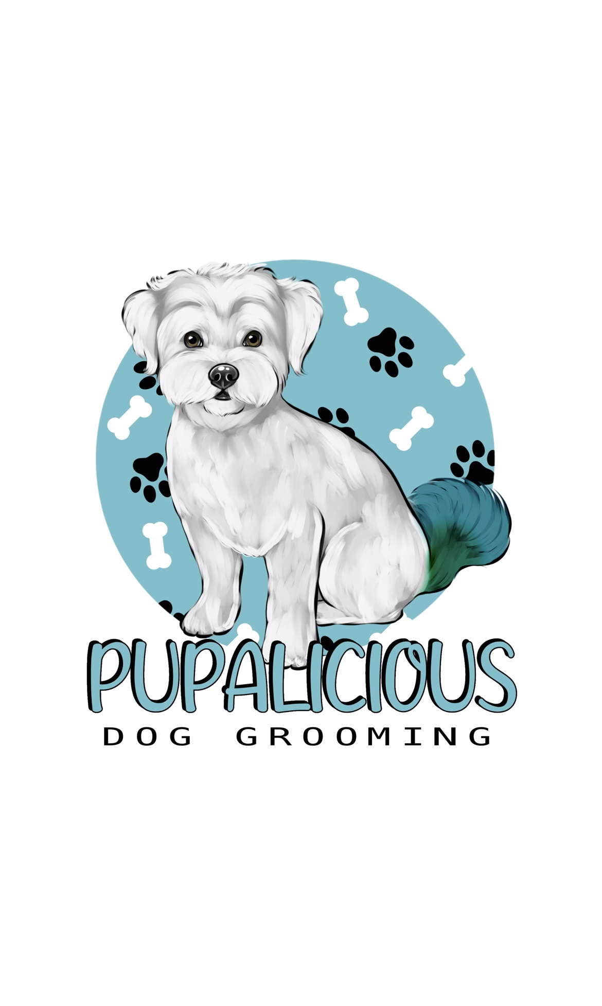 Pupalicious dog grooming logo